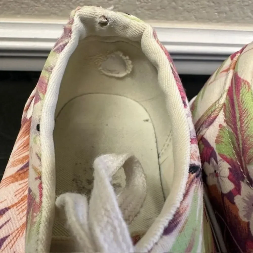 Vans Tropical Floral Pink Green Canvas Sneakers